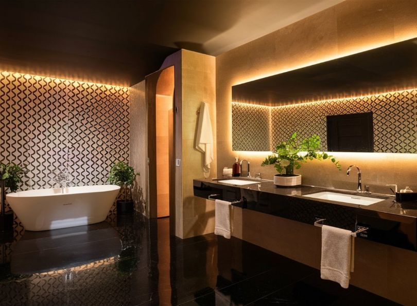 Lámpara de baño con tiras LED